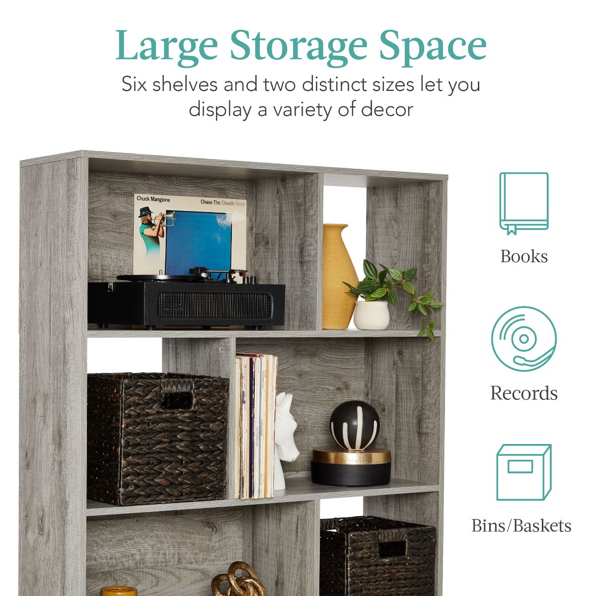 Best Choice Products 3-Tier Mid-Century Modern Wooden Bookcase w/ Removable Back Panels, Offset Pine Legs - Brown - thumbnail 10