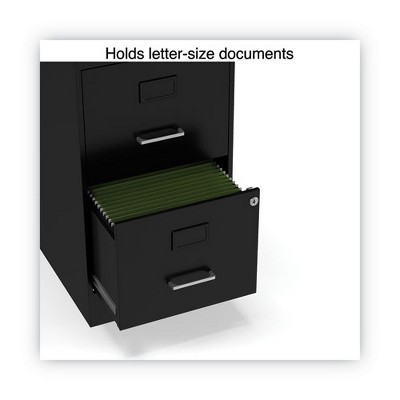 Black 2-Drawer Lockable Vertical Steel File Cabinet