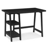 Roundhill Furniture Redina Contemporary Wood Writing Desk with Storage, Black - 2 of 3