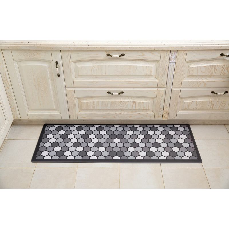 J&V TEXTILES 20" x 55" Oversized Cushioned Anti-Fatigue Kitchen Runner Mat (Geo), 3 of 5