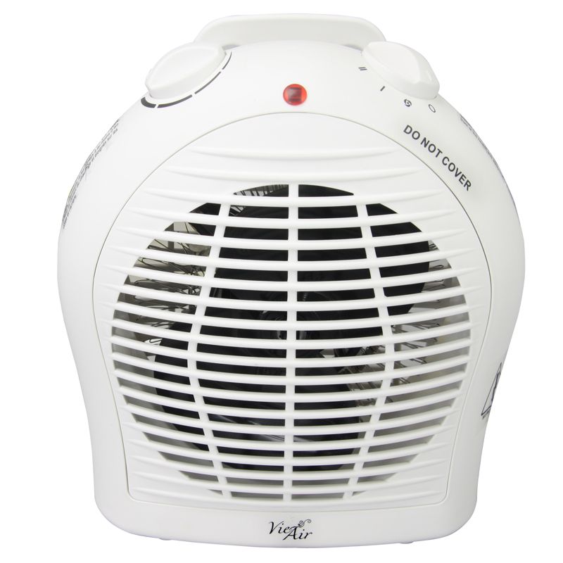 Vie Air 1500W Portable 2-Settings White Fan Heater with Adjustable Thermostat, 1 of 6