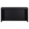 Console Table Entryway Narrow with Wavy Design, Black Acacia Wood Modern Accent Table for Hallway, Living Room or Study-Maison Boucle - 4 of 4
