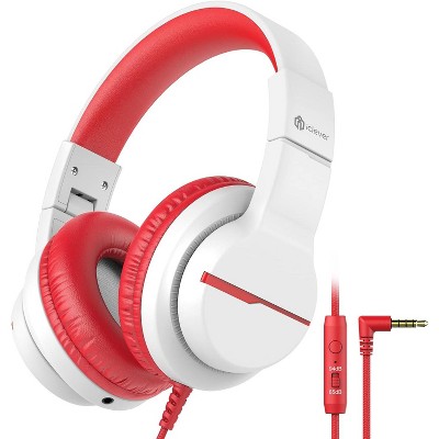 iClever Kids Headphones for School Travel, Safe Volume Limited, HD Mic Stereo Sound Over-Ear Girls Boys Headphones for Kid