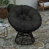 Merrick Lane Papasan Style Woven Wicker Swivel Patio Chair with Removable All-Weather Cushion - 4 of 4
