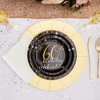 Blue Panda 80-Count 60Th Birthday Celebration Disposable Paper Plates 7 inches Black Party Supplies - 2 of 4