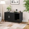 MAYEERTY 33*19" Modern Hidden Cat Cabinet with Scratch Pad - Living Room, Black - 2 of 4