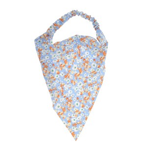 Unique Bargains Women's Cherry Blossom Headwrap Blue Orange 1 Pc - 1 of 4