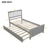 Twin Size Wood Platform Bed with Trundle, Solid Pine Frame, Slats, No Box Spring Needed, Space-Saving Guest Bed - 4 of 4