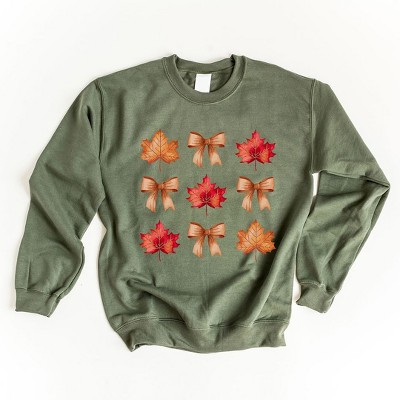 Simply Sage Market Women's Graphic Sweatshirt Coquette Fall Leaf Chart