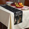 Unique Bargains Christmas Table Runner Gold Tone Star Christmas Tree Linen 72"x13" 1 Pc - 2 of 4
