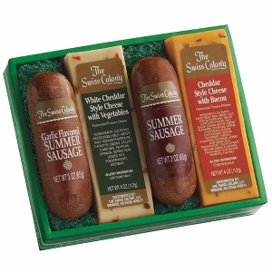 The Swiss Colony Cheese & Sausage 4-Pack Gift Box, 14 oz - 1 of 2