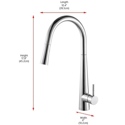 Brushed Gold Stainless Steel Gooseneck Pull-Down Kitchen Faucet