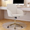 LOVMOR Adjustable Office Chair w/golden base,Modern Swivel Chair w/Wheels for Bedroom Office - 3 of 4