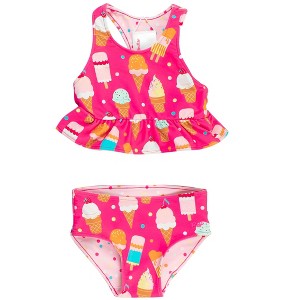RuffleButts Toddler UPF50+ Reversible Peplum Tankini - 1 of 4