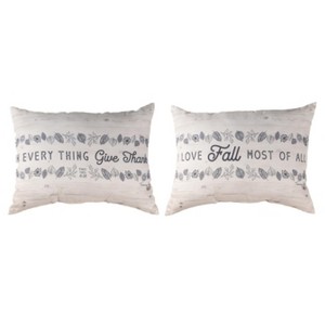 Manual Woodworkers & Weavers Inspirational Pillow – In Everything Give Thanks 24x18 inch - 1 of 3