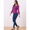 Allegra K Women's Casual Button Decor Long Sleeve Solid Square Neck Blouse - 2 of 4