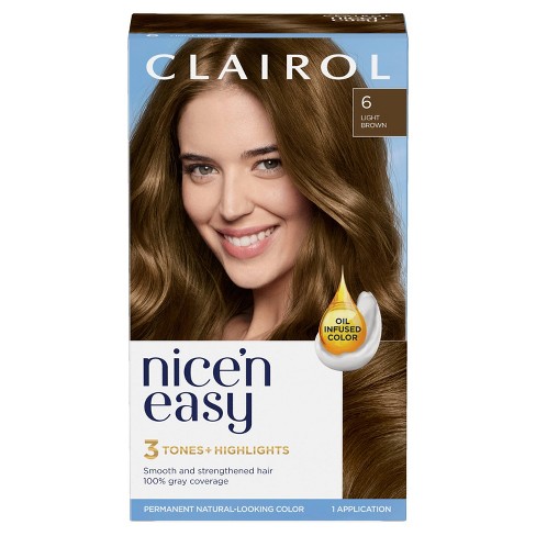 Clairol Nice'n Easy Permanent Hair Color - 6 Light Brown - 1 Kit : Target