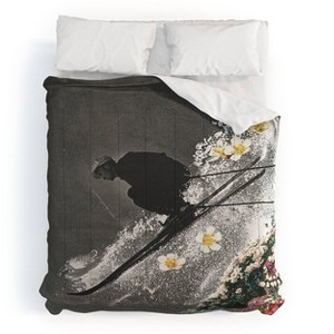 Deny Designs King Sarah Eisenlohr Spring Skiing Comforter and Pillow Sham Black - 1 of 4