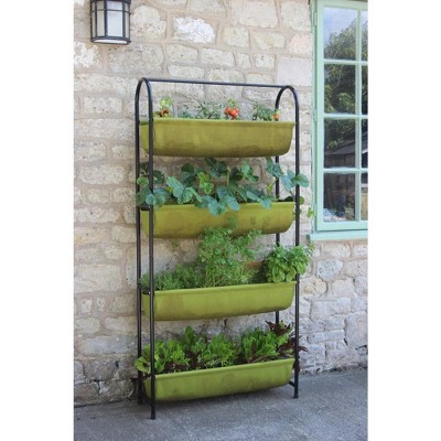 Vigoroot 4-Tier Green Fabric Balcony Garden Planter