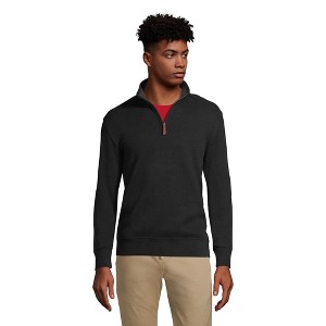 Lands' End Men's Bedford Rib Quarter Zip Sweater - 1 of 4