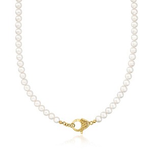 Ross-Simons 6.5-7mm Cultured Pearl Lobster Clasp Necklace in 18kt Gold Over Sterling - 1 of 3