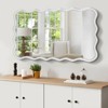 FONTOI Wavy Rectangle Wall Mirror, 40"*28" Modern Mirror Wall Decor for Bathroom Bedroom Living Room Cloakroom Entryway, White, 39.8"*1.2"*28" - 4 of 4