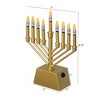 Vintiquewise Wall Mount 9-Branch Hanukkah Menorah with LED Candles Illuminated Display Contemporary Decorative Accent - 4 of 4