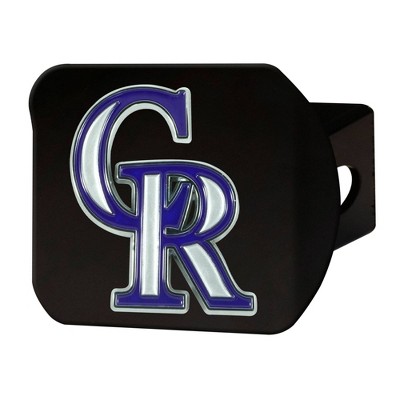 MLB Colorado Rockies Metal Emblem Hitch Cover - Black