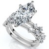 Pompeii3 Certified 3 1/2Ct Marquise Diamond Bridal Set 14k Gold or Platinum Lab Created - 3 of 4