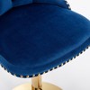 CAVINAS 24.8"-33"Chic Velvet Bar Stools Counter Height,Set of 2,360°Swivel Barstools with Adjustable Lifting,Back Tufted&Matte Gold Footrest - 3 of 4