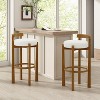 Christopher Knight Home Martin Indoor Rubberwood Low Back Upholstered Barstools (Set of 2) - 2 of 4
