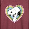 Women's - Peanuts - Snoopy Heart Lightweight French Terry Wide Neck Long Sleeve Shirt - 2 of 4