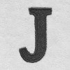 Avanti White with Grey Block Monogram Fingertip Towel  J - 2 of 3