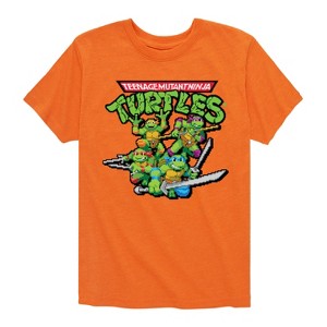Boys' - Teenage Mutant Ninja Turtles - Gaming Group And Logo Short Sleeve Graphic T-Shirt - 1 of 4