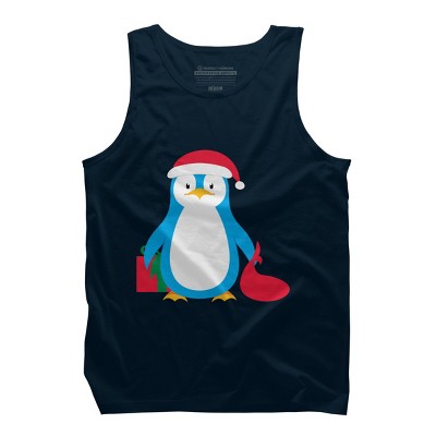Men's Design By Humans Christmas Penguin By moredesignsplease Tank Top