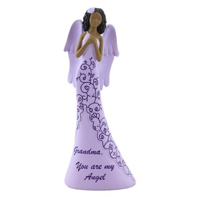 Black Art 8.5" Grandma You Are My Angel Heart Flowers  -  Decorative Figurines