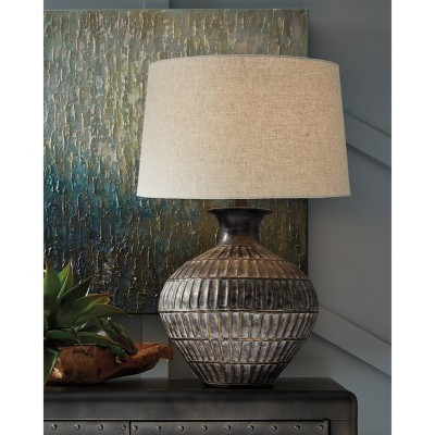 Contemporary Chic Bronze-Tone Metal Table Lamp Set