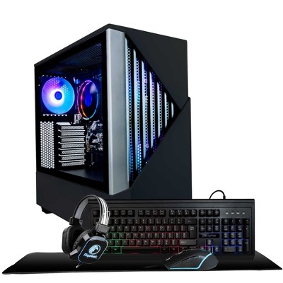Periphio Reaper Gaming PC Desktop Bundle - AMD Ryzen 5, Radeon Vega 7 iGPU, 16GB RAM, 1TB NVMe (SSD), Windows 11 Gaming Computer with Mouse + Keyboard