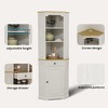 68" Tall Corner Cabinet with 1 Door, 1 Drawer & Adjustable Shelf, Farmhouse Storage Hutch for Kitchen, Living Room, Dining Room - 3 of 4