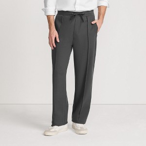 Lands' End Men's Knit Twill Track Wide Leg Pant - 1 of 4
