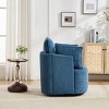Swivel Accent Chair,Upholstered Swivel Chair with Curved Backrest and Metal Base,Barrel Swivel Chair for Living Room or Bedroom-Koiai - 3 of 4