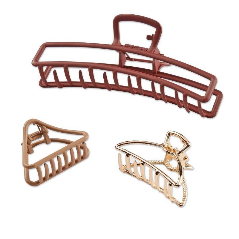 sc&#252;nci Mixed Sizes Open Claw Clips - Metal - All Hair - 3pcs, 3 of 7