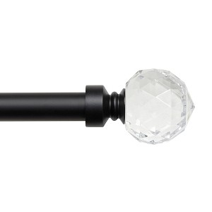 EXCLUSIVE HOME Crystal Ball 1" Curtain Rod and Finial Set - 1 of 2