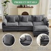 3-Seater Sectional Sofa with Footstool, Deep Corduroy Sofa, Double Cushions, Plush Back and Armrest Pillows, Comfortable Cloud Sofa for Living Room - 3 of 4