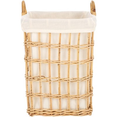 Runa Basket With Liner - White/Natural - Safavieh