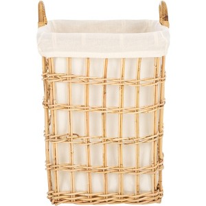 Runa Basket With Liner - White/Natural - Safavieh - 1 of 4