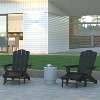 Emma and Oliver Set of 2 Adirondack Chairs with Cup Holders and Pull Out Ottoman, All-Weather HDPE Indoor/Outdoor Lounge Chairs - 2 of 4
