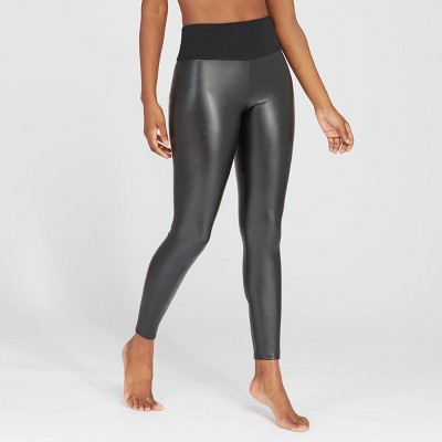 ASSETS by SPANX Women's All Over Faux Leather Leggings - Black 1X