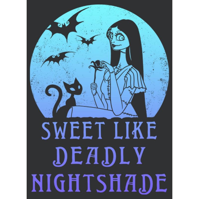 Women's The Nightmare Before Christmas Halloween Sally Sweet Like Deadly Nightshade Racerback Tank Top, 2 of 5