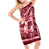 LA LEELA Women's Wrap Swimwear Cover up Sarong Wraps Vacation Beachwear Swimsuit Long Holiday Wear Bathing Suit Skirts One Size Red, Abstract - 2 of 4